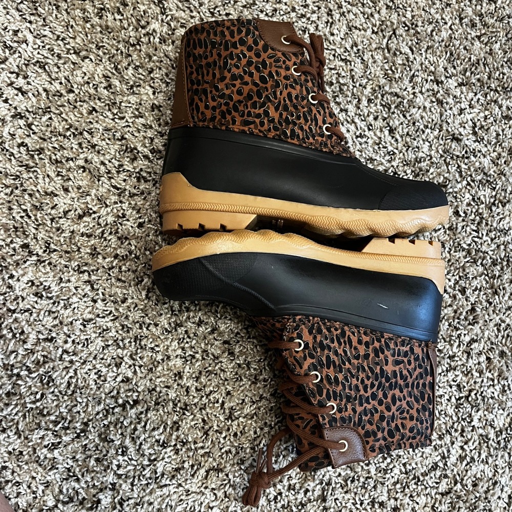 Girls Sperry Boots Animal Waterproof Size 4 - Picture 6 of 10